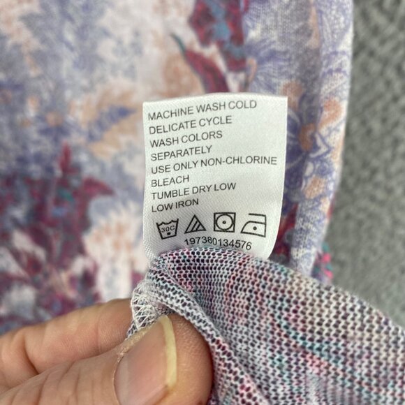 Roamans Sweater Womens 1X Plus Purple Floral 2 Piece Set 1/2 Sleeves Cardigan - Picture 10 of 15